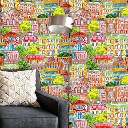 ArtzFolio Green & Red Printed Self-Adhesive Water-Resistant Wallpaper-18