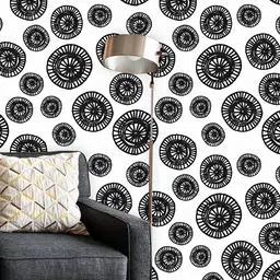 ArtzFolio White & Black Printed Self-Adhesive Water-Resistant Peel & Stick Wallpaper-image-99