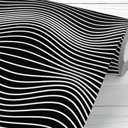 ArtzFolio White & Black Abstract Printed Self Adhesive Wallpaper-image-94
