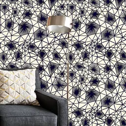 ArtzFolio Off White & Blue Printed Self Adhesive Wallpaper-image-10