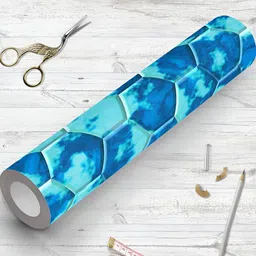 ArtzFolio Blue Geometric Printed Self Adhesive Water Resistant Wallpaper-image-9