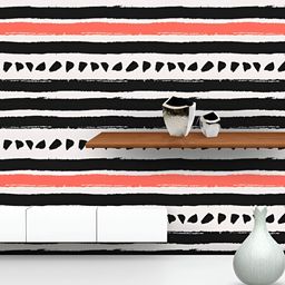 ArtzFolio White & Black Striped Self-Adhesive Peel & Stick Wallpaper-image-79