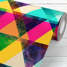 ArtzFolio Pink & Green Geometric Printed Self Adhesive Waterproof Wallpaper-image-10