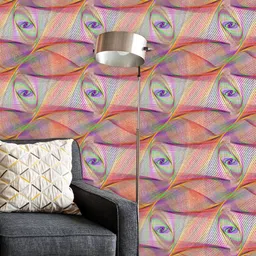 ArtzFolio Orange & Purple Printed Self-Adhesive Wallpaper-46