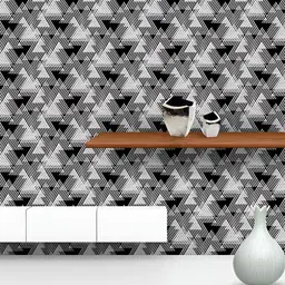 ArtzFolio Black Geometric Printed Peel & Stick Self-Adhesive Wall Sticker-image-4