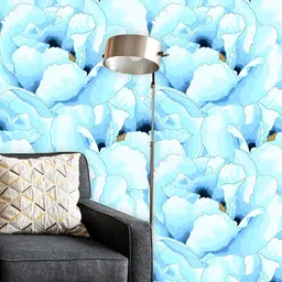 ArtzFolio Blue & White Floral Printed Peel & Stick Self-Adhesive Wall Sticker-image-20