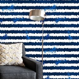 ArtzFolio White & Navy Blue Self-Adhesive Peel & Stick Wallpaper-image-9