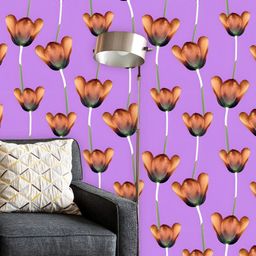ArtzFolio Brown & Purple Floral Printed Self Adhesive Waterproof Wallpaper-image-90
