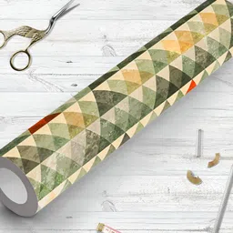 ArtzFolio Green & Beige Geometric Printed Self-Adhesive Peel & Stick Wall Stickers-17
