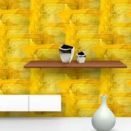 ArtzFolio Yellow and Brown Printed Self-Adhesive Non-PVC Peel & Stick Wallpaper Sticker-image-81