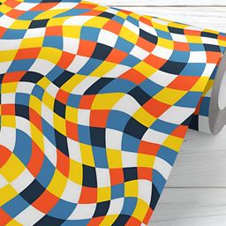 ArtzFolio Yellow & White Peel & Stick Self-Adhesive Abstract Wallpaper-image-90