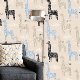 ArtzFolio Beige & Black Animals Printed Peel & Stick Wall Decal-image-105