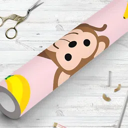 ArtzFolio Brown & Pink Printed Monkey Self-Adhesive Peel & Stick Wall Stickers-image-10