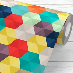 ArtzFolio Geometric Printed Self Adhesive Waterproof Wallpaper-87