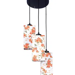 Devansh Multicolor Cotton Square Drum Cluster Hanging Lamp image 2