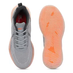 HRX by Hrithik Roshan Men Grey & Peach Coloured Mesh Walking Shoes image 3