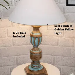 Homesake White Rustic Distress Frustum Table Lamp With Shade image 4