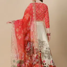 Kaizen TEXO FAB Printed Semi-Stitched Lehenga & Unstitched Blouse With Dupatta image 2