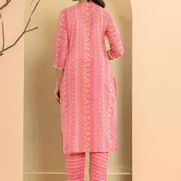 Varanga Ethnic Motifs Printed Regular Mirror Work Kurta with Trousers & With Dupatta image 4