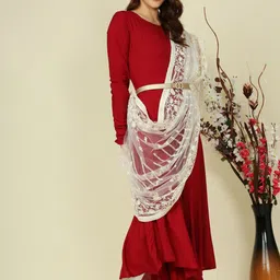 Dupatta Bazaar Embroidered Net Dupatta image 2