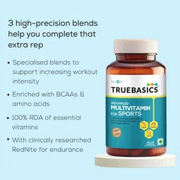 TrueBasics Advanced Multivitamin For Sports & Fitness - 30 Tablets image 5