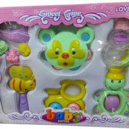 onrr collections 6PC Colorful Attractive Shake&Grab Rattle&Teether for New Born and Infant Rattle Rattle image 2
