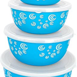 Stainless Steel, Polypropylene Storage Bowl Microwave Safe Euro Mixing Serving Set of 4 multi-used , utility container-16