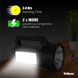 trillsun 250 Watt Long Range Kishan Torch with Hi-Bright Tube rechargeable led light 6 hrs Torch Emergency Light image 5