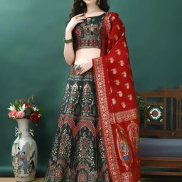 Self Design Semi Stitched Lehenga Choli-image-30