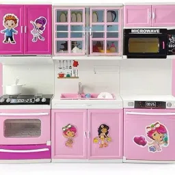 Sweet Home Kitchen Set with Light and Sound,3 Compartment Kitchen Set for Kids,-image-3