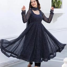 Women Georgette Kurta Dupatta Set-image-98