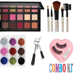 Rose Gold Remastered Eyeshadow With 12 Pcs Shimmer Eyeshadow Powder Colorful Glitter ,5 Pc Makeup Brush ,36 Hours Eyeliner ,Eyelashes With Premium Eyelash Curler-image-12