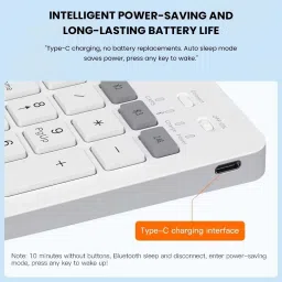 TECPHILE KB2858 Multi-Device Wireless Keyboard and Mouse Combo with 4 Device Connectivity Wireless, Bluetooth Handheld Multi-device Keyboard Compatible with Desktop, Laptop, Tablet, iPad, Mac image 4