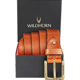 WildHorn Men Tan Solid Leather Belt-image-4