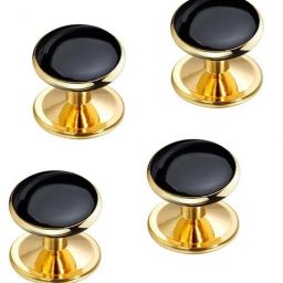 Gold Plated Black Cufflinks Coat Shirt Kurta Button Blazer Suit Tuxedo Studs Metal Buttons-picture-19
