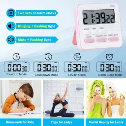 lellow Digital Pink Clock image 5