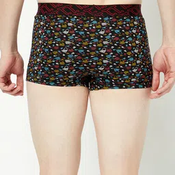 T.T. Mens Desire 100% Combed Cotton Printed Mini Top Elastic Trunk Pack of 4 Assorted image 2