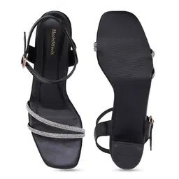HEELSNFEELS Embellished Open Toe Block Heels With Buckle image 5