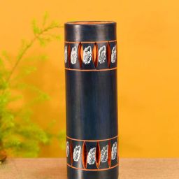 aakriti art creations Autumn Leaf Mylo Blue Terracotta Table Vase-picture-38