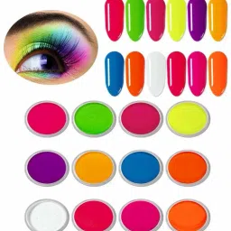 12 Colors Pigment Nail Powder Fluorescent Powder, Color Nail Pigments Dust-28