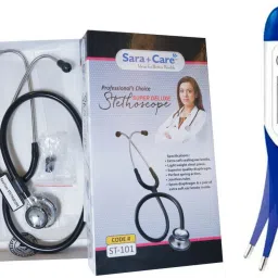 Sara+Care Combo Of Super Deluxe Stethoscope & Flexi Tip Digital Thermometer-6