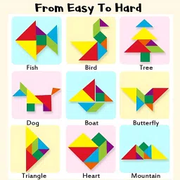 littlepaws Wooden Tangram with Magnetic Puzzle Book with Solution, Challenge IQ for Kids image 5