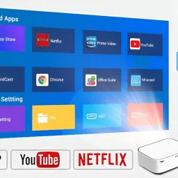 Torexo Sales YG550 Android 9.0 Full HD 1GB DDR4/32GB 5G WiFi/BT 5 (840 ANSI) Electronic Focus (10000 lm / 2 Speaker / Wireless / Remote Controller) Portable Projector image 5