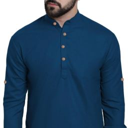 Men Solid Pure Cotton Straight Kurta-image-55