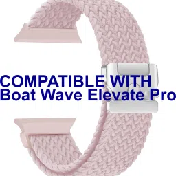 ACM WSM38Z40CPK1616 Sliding 44mm 49mm Watch Strap Woven Braided Clipper for Boat Wave Elevate Pro Smartwatch Creame Pink Smart Watch Strap-image-4