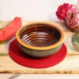 Shale Handcrafted Ceramic Elegant Solid 7.5 Inch Serving Bowl by Miah Decor-picture-6