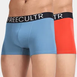 freecultr Pack of 2 Organic Cotton Trunks, Ultrasoft Waistband, Premium Snug-Fit Underwear Solid Men Trunk-picture-5