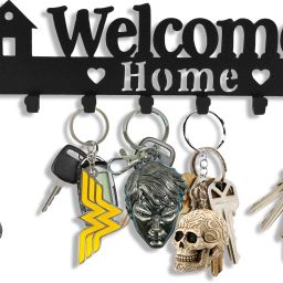 Key Holder | Welcome Home Metal Keyholder | Steel Key Holder Wood Key Holder-image-57