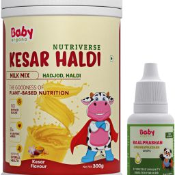 Nutriverse Kesar Haldi Milk Mix & Balprashan Suvarnaprashan Combo-24