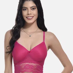 StyFun Self Design Full Coverage Lightly Padded Non-Wired Lace Bra With All Day Comfort image 4